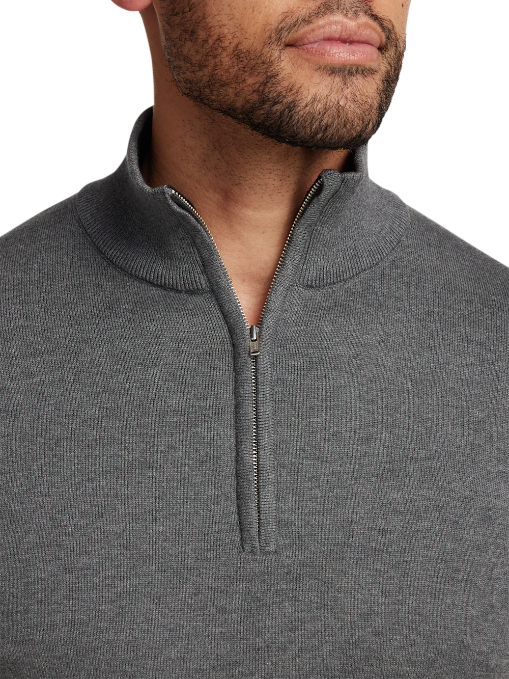 Alternate Image of Supima Cotton Quarter Zip Mock Neck Sweater-2