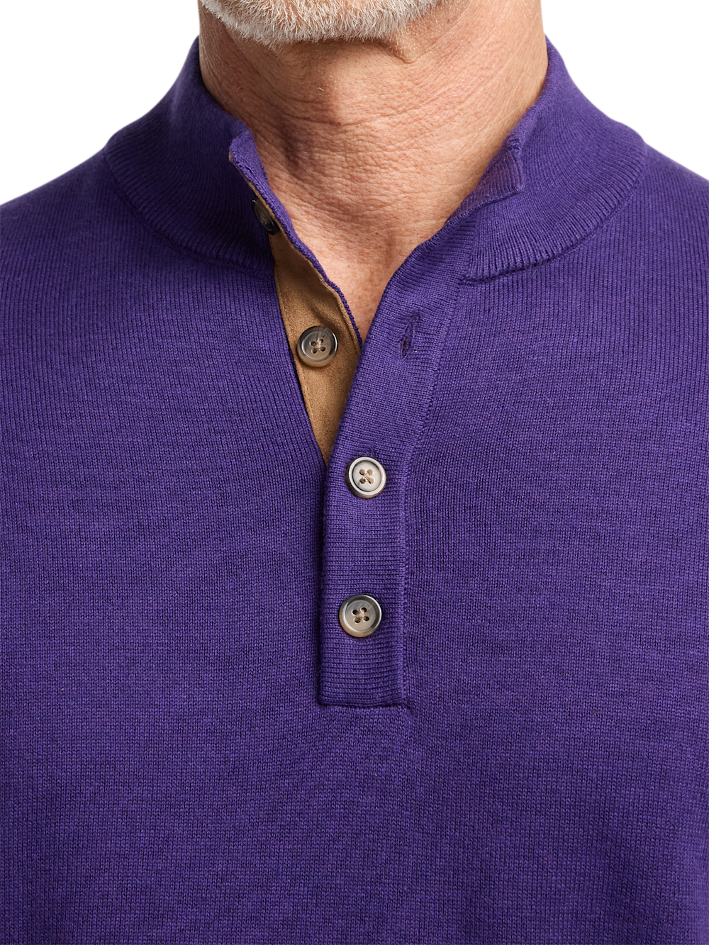 Alternate Image of Supima Cotton Four Button Mock Neck Sweater-2
