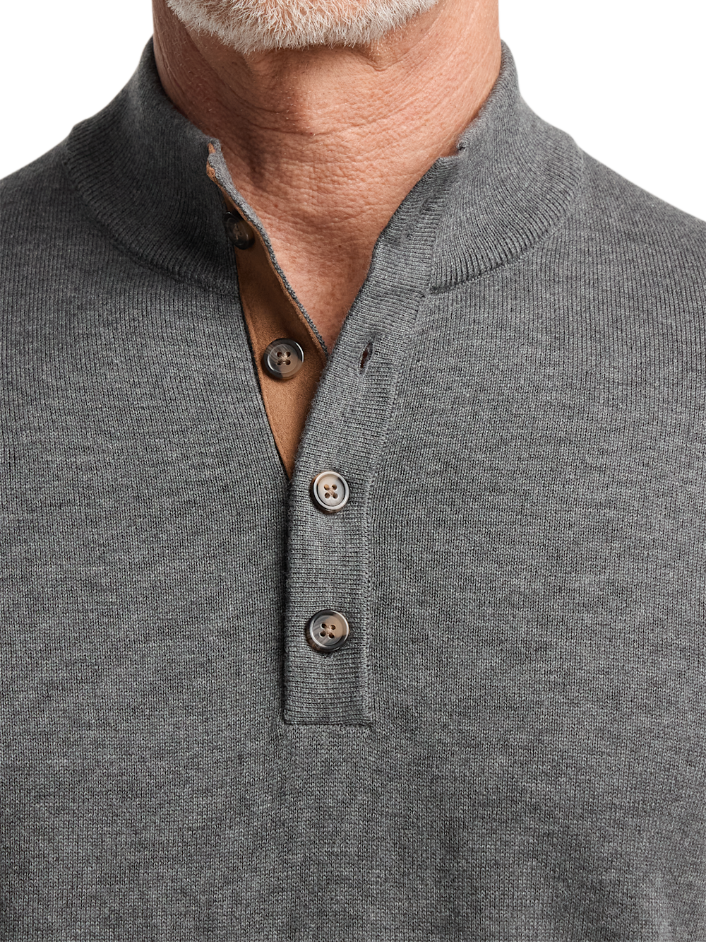 Alternate Image of Supima Cotton Four Button Mock Neck Sweater-2