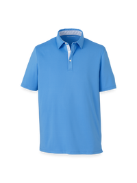 Performance Blend Three Button Polo - Blue