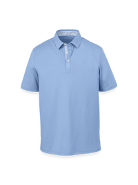Performance Blend Three Button Polo - Light Blue