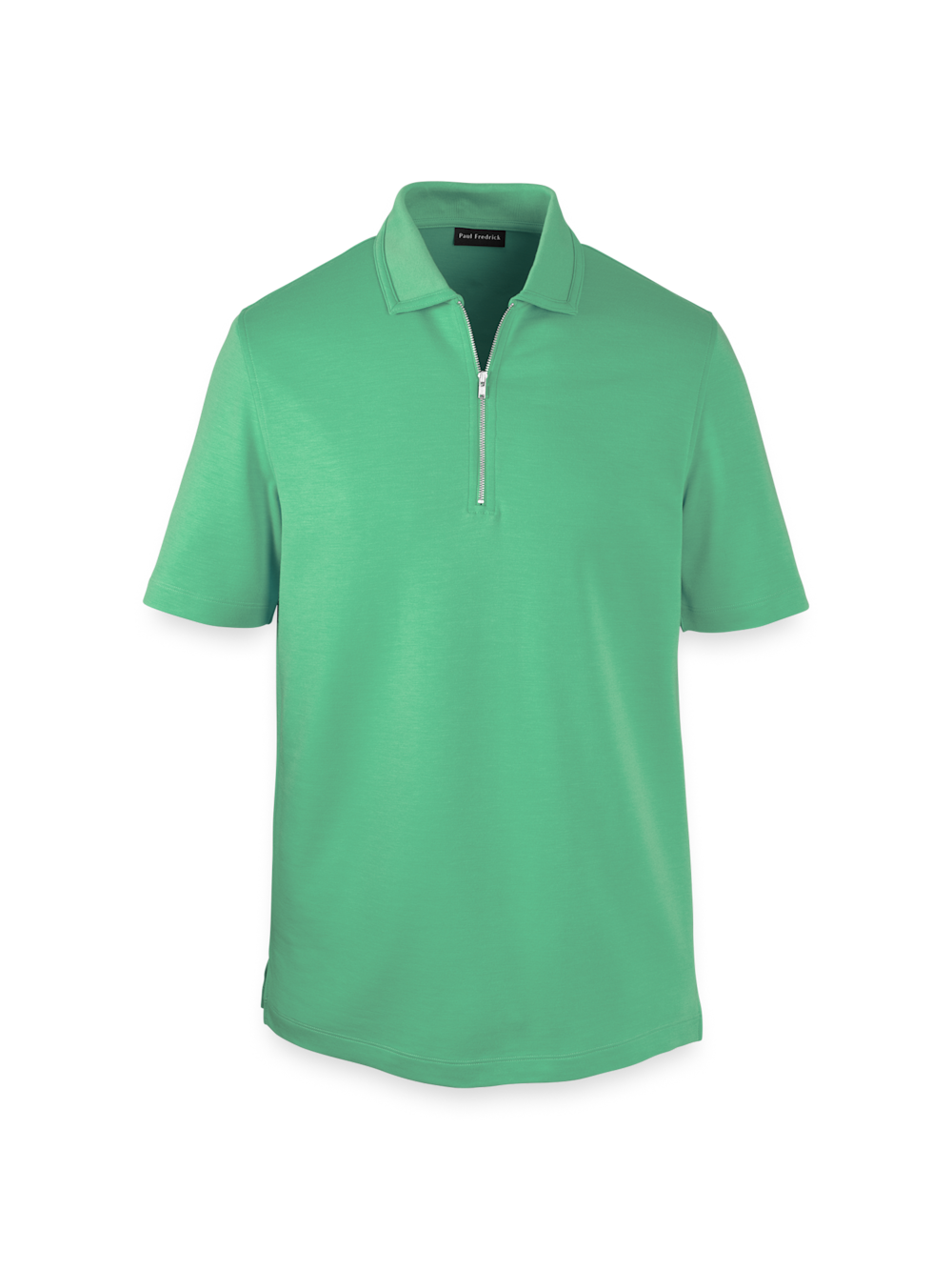 Product Image of Lyocell Blend Quarter Zip Polo-Green