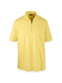 Lyocell Blend Quarter Zip Polo - Yellow