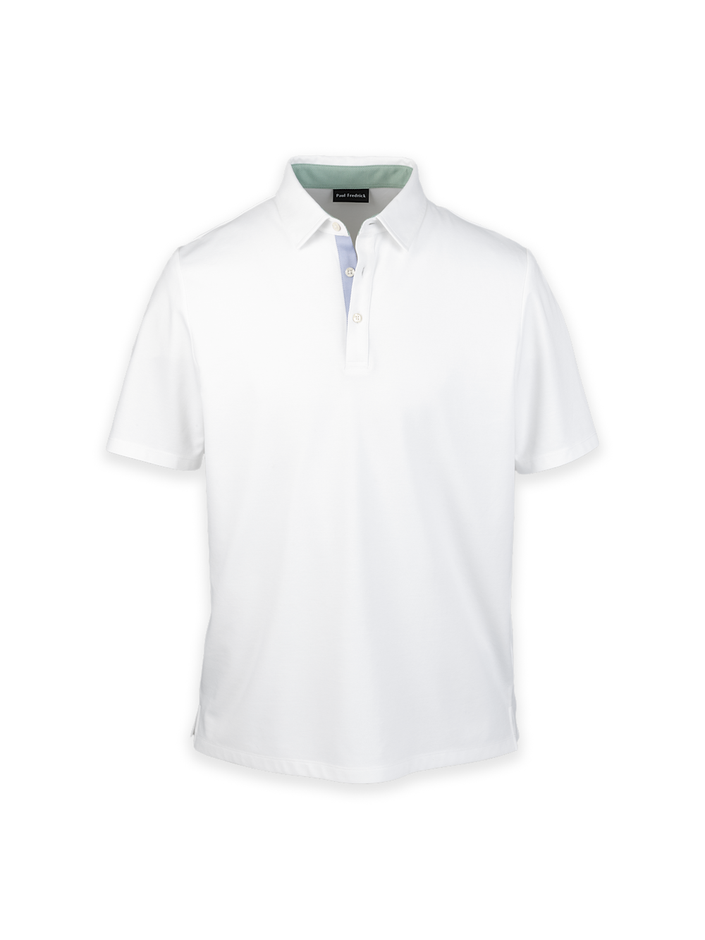 Product Image of Cotton Blend Three Button Polo-White