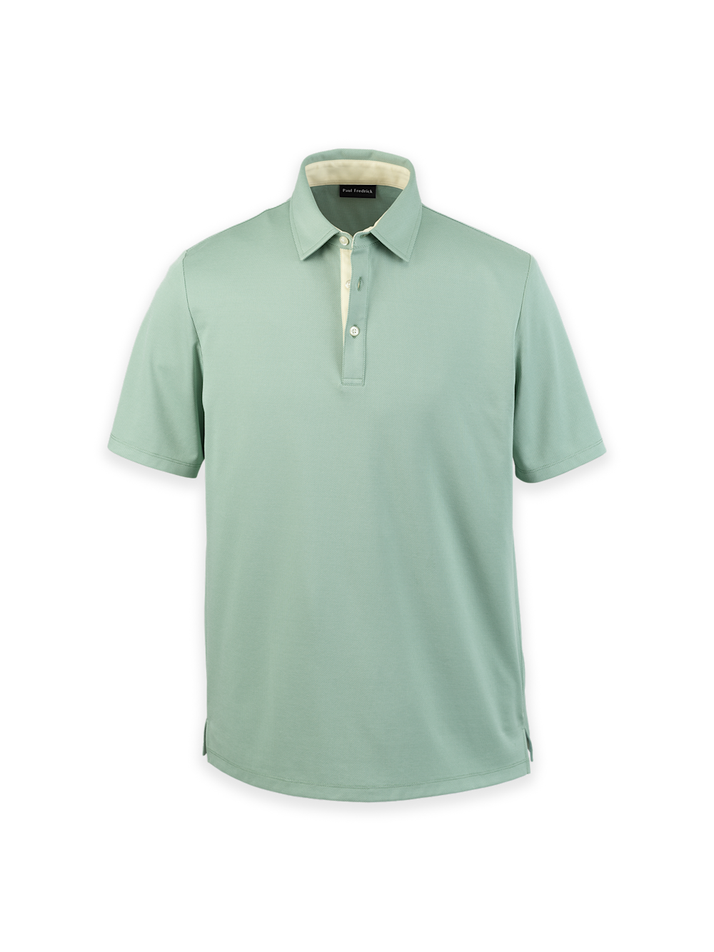 Product Image of Cotton Blend Three Button Polo-Green