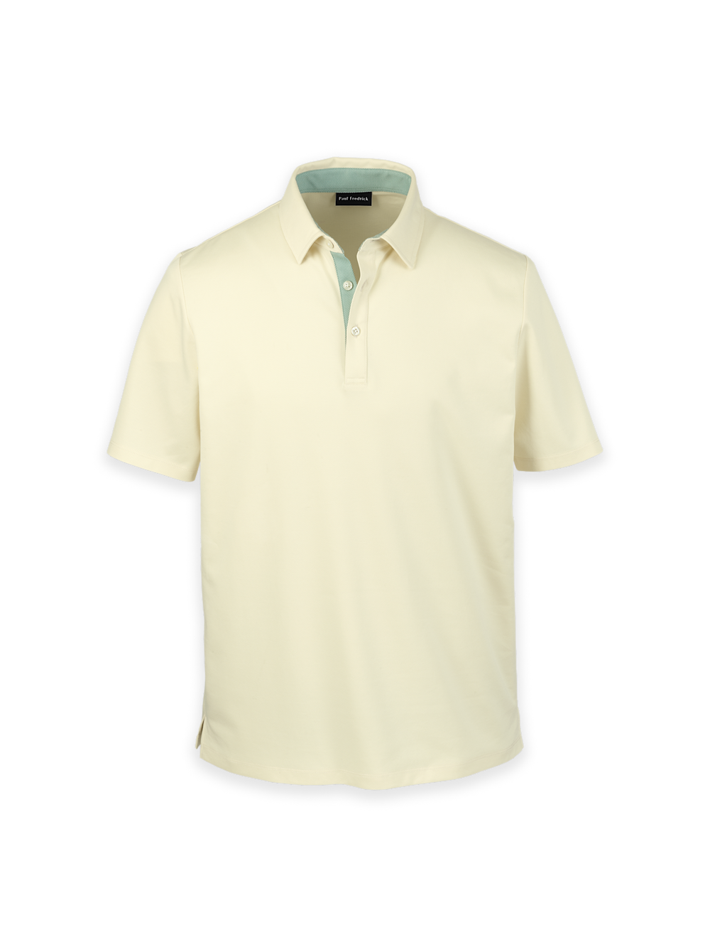 Product Image of Cotton Blend Three Button Polo-Light Yellow