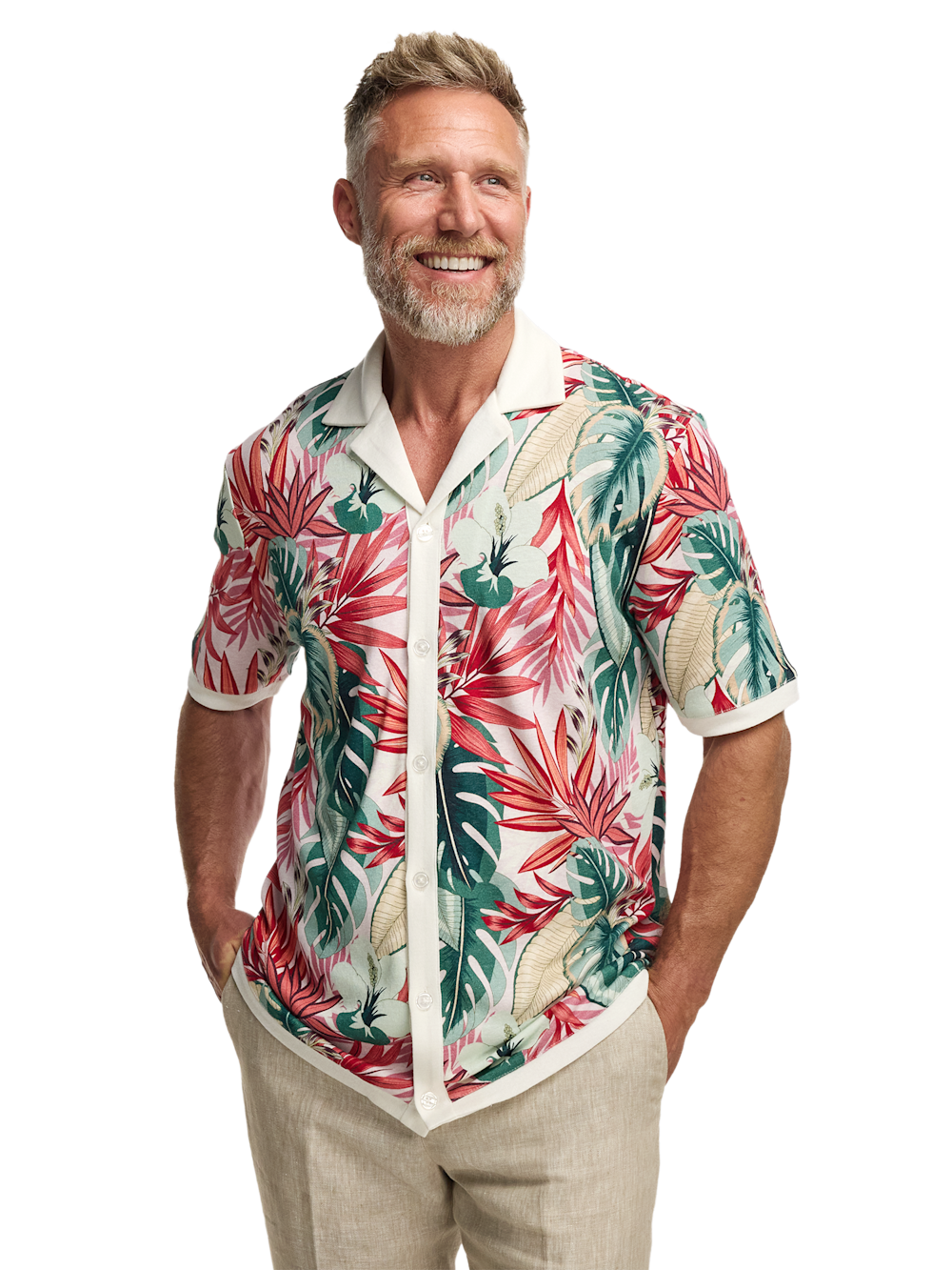 Alternate Image of Linen Blend Full Button Front Camp Collar-1