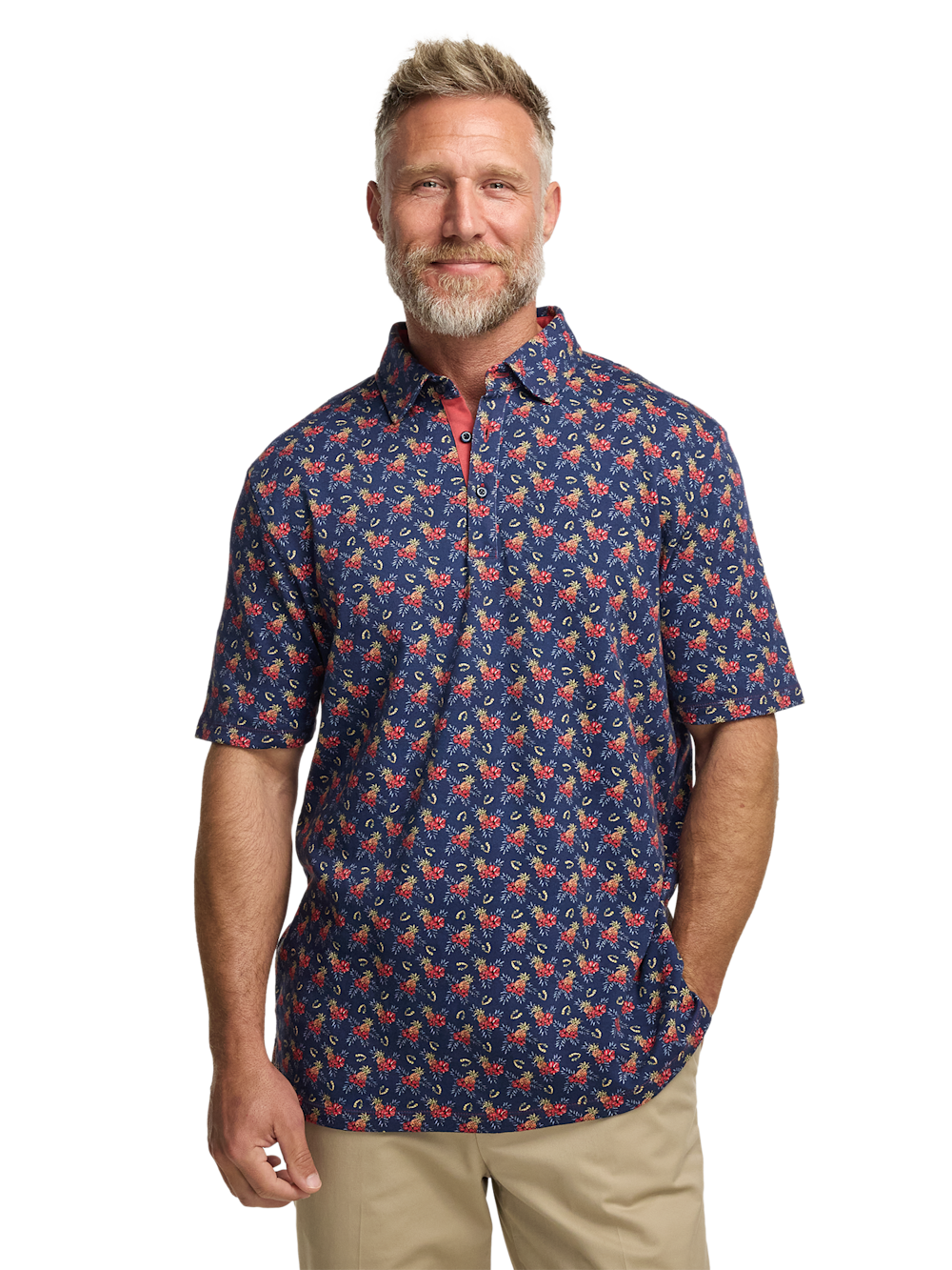 Alternate Image of Cotton Full Button Front Polo-1