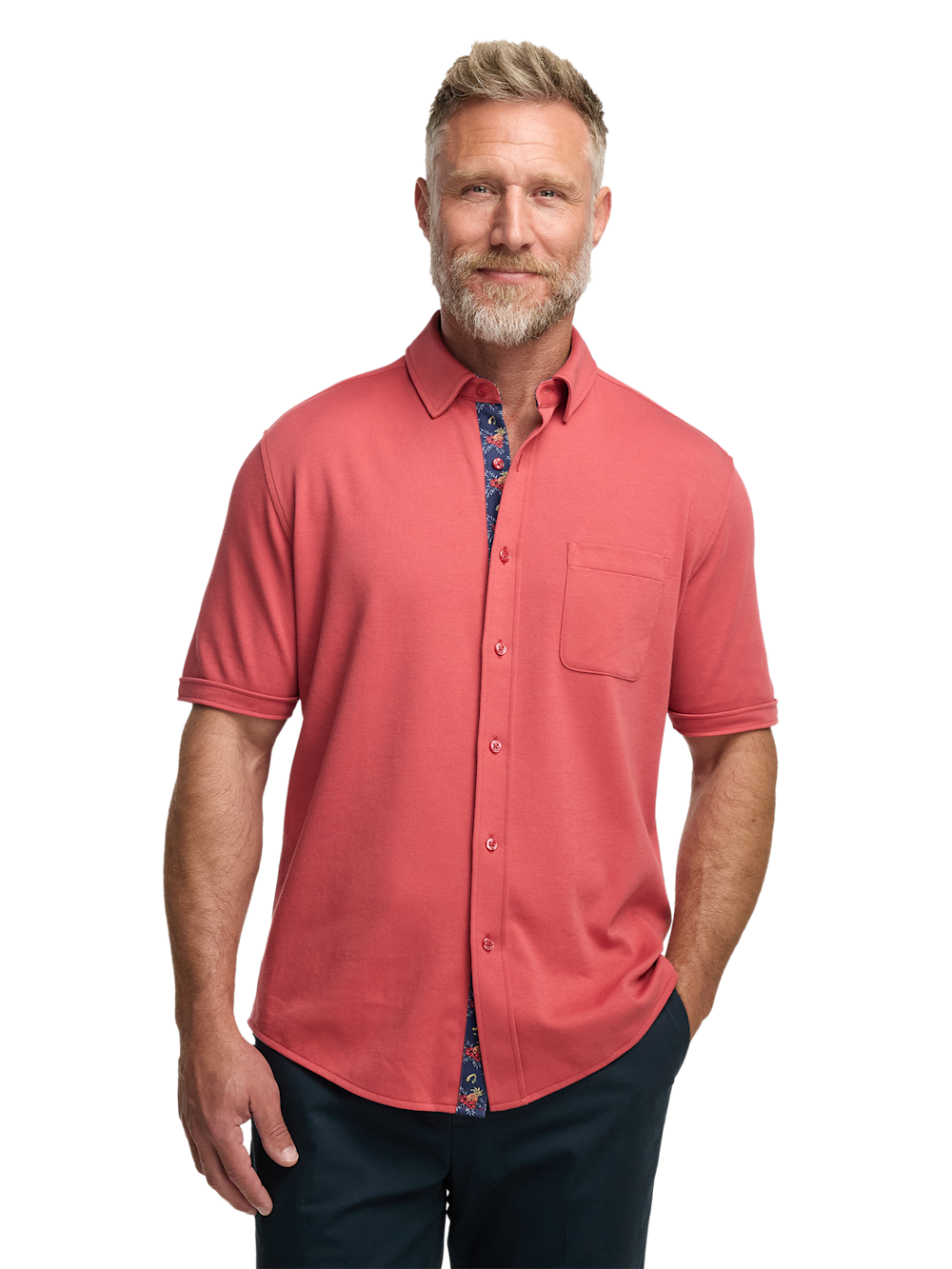 Alternate Image of Cotton Full Button Front Polo-1
