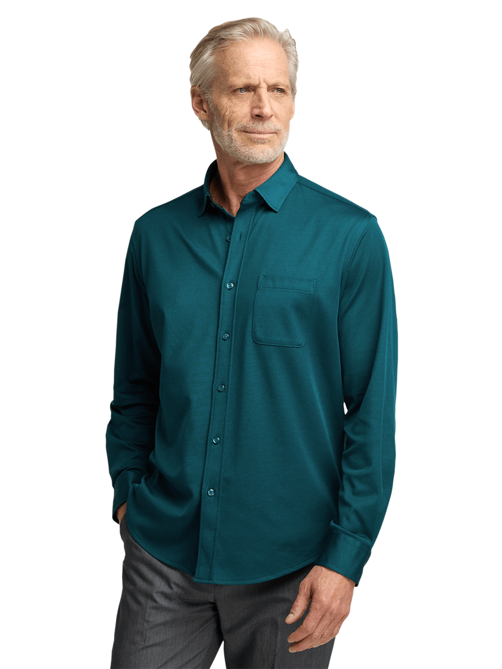 Alternate Image of Cotton Blend Button Front Polo-1