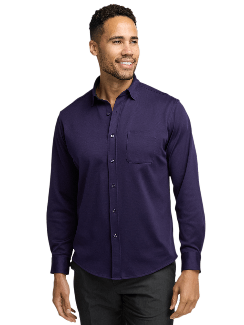 Alternate Image of Cotton Blend Button Front Polo-1