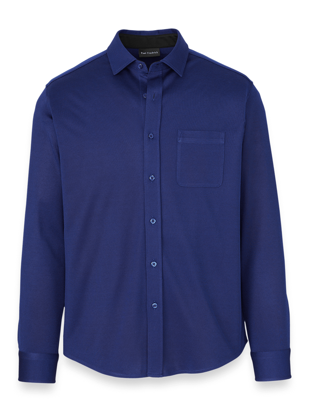Product Image of Cotton Blend Button Front Polo-Blue
