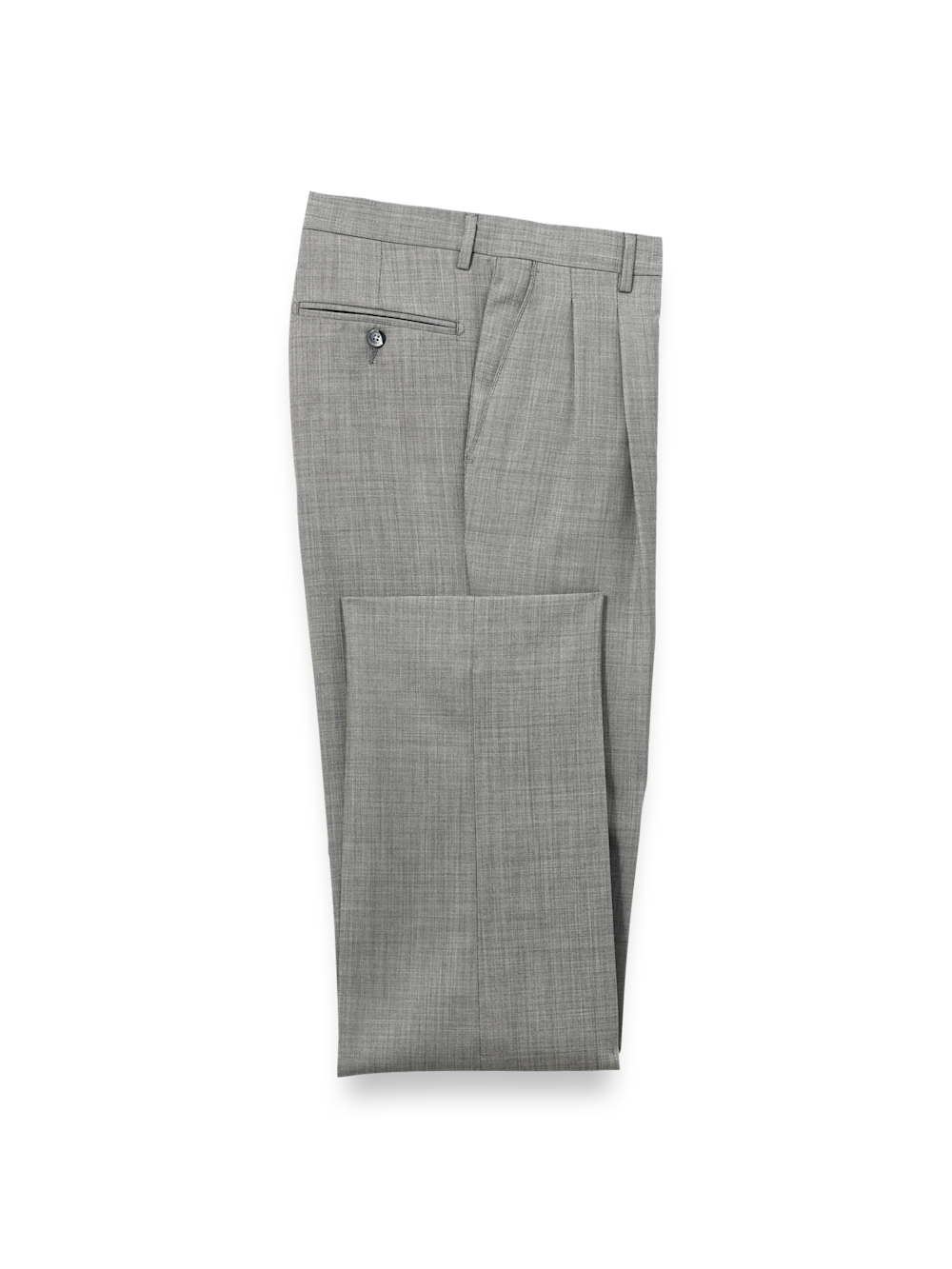 Product Image of Wool Sharkskin Pants-Grey#model_pleated front
