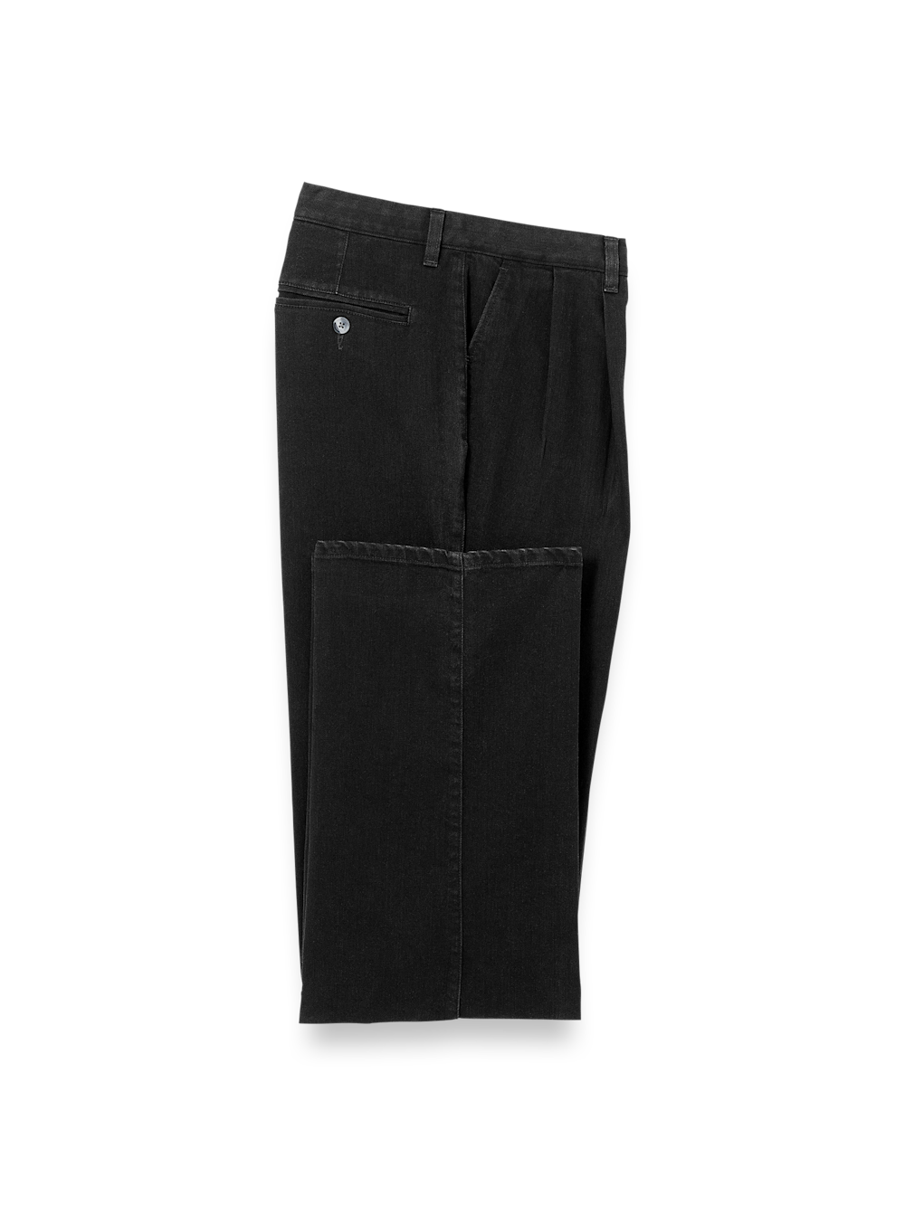 Product Image of Denim Pants-Black#model_pleated front