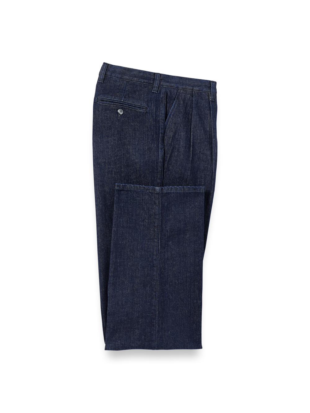 Product Image of Denim Pants-Dark Blue#model_pleated front