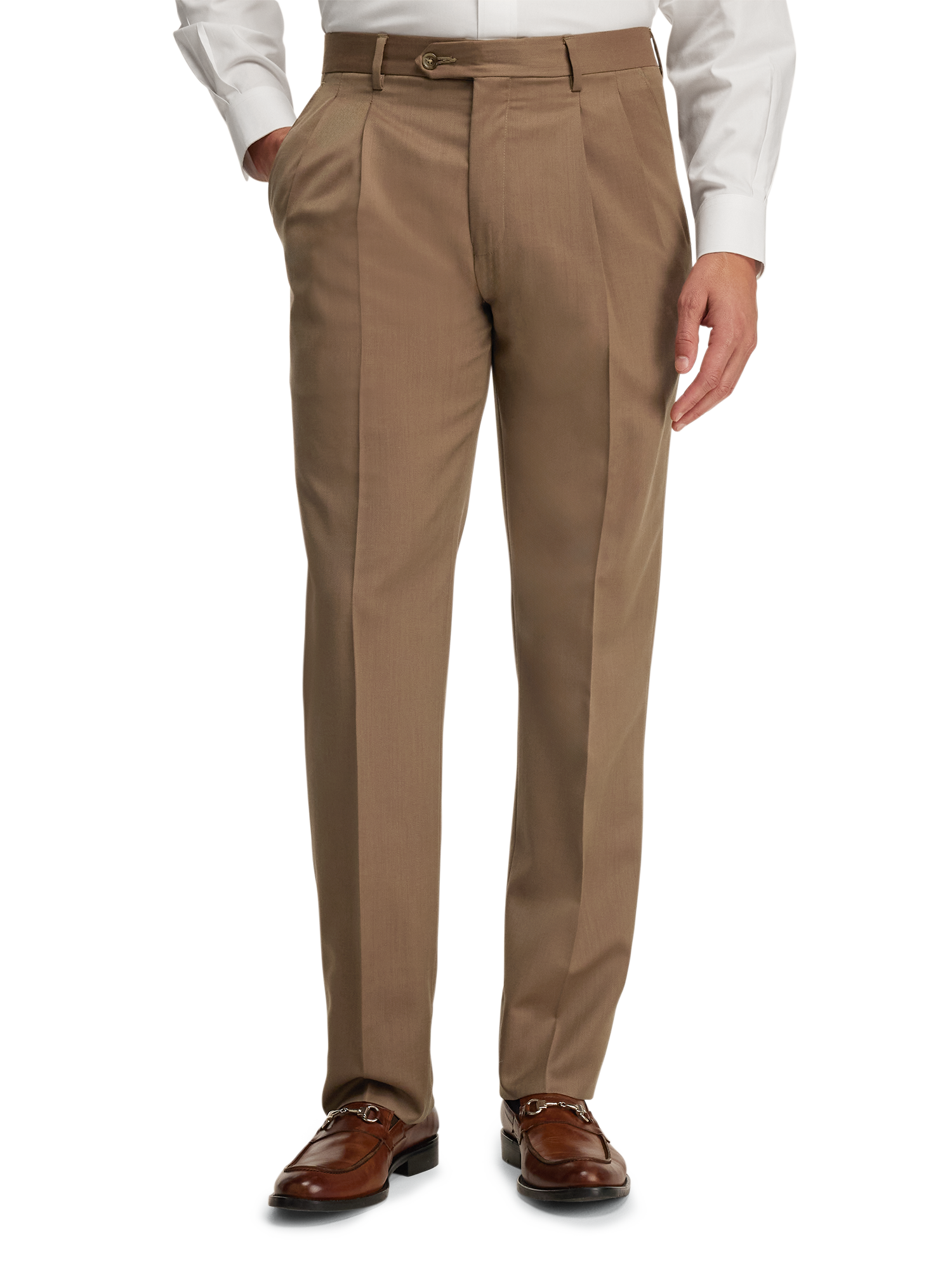 Alternate Image of Wool Gabardine Pants-2#model_pleated front