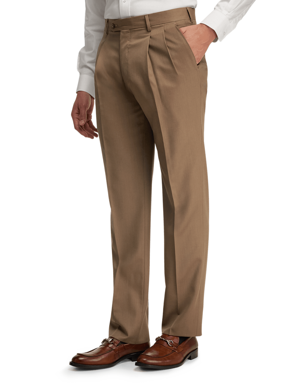 Alternate Image of Wool Gabardine Pants-3#model_pleated front