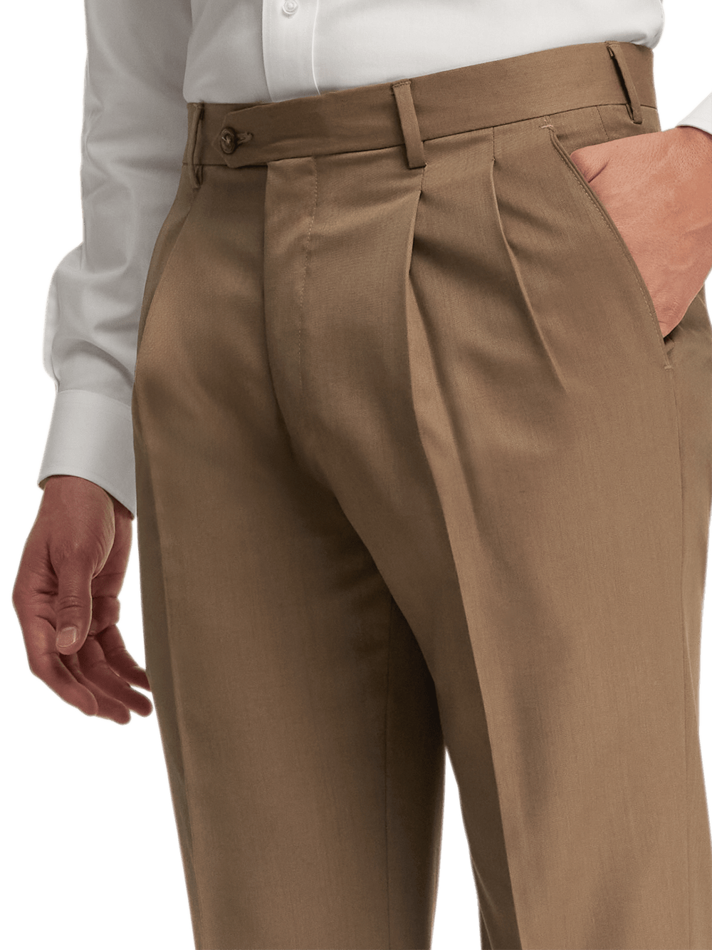 Alternate Image of Wool Gabardine Pants-4#model_pleated front