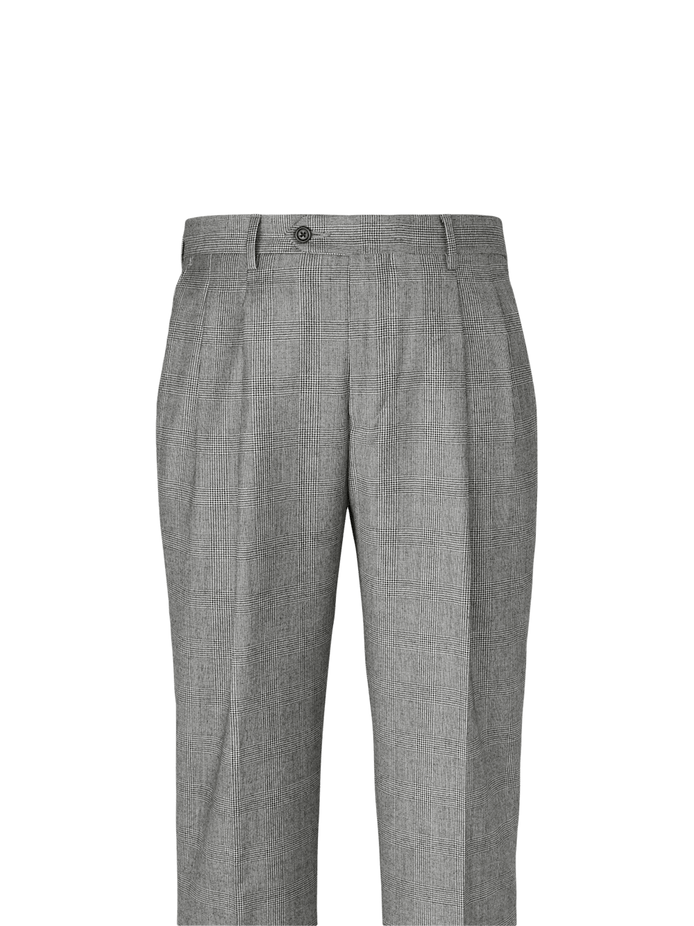 Alternate Image of Wool Flannel Plaid Pants-1#model_pleated front