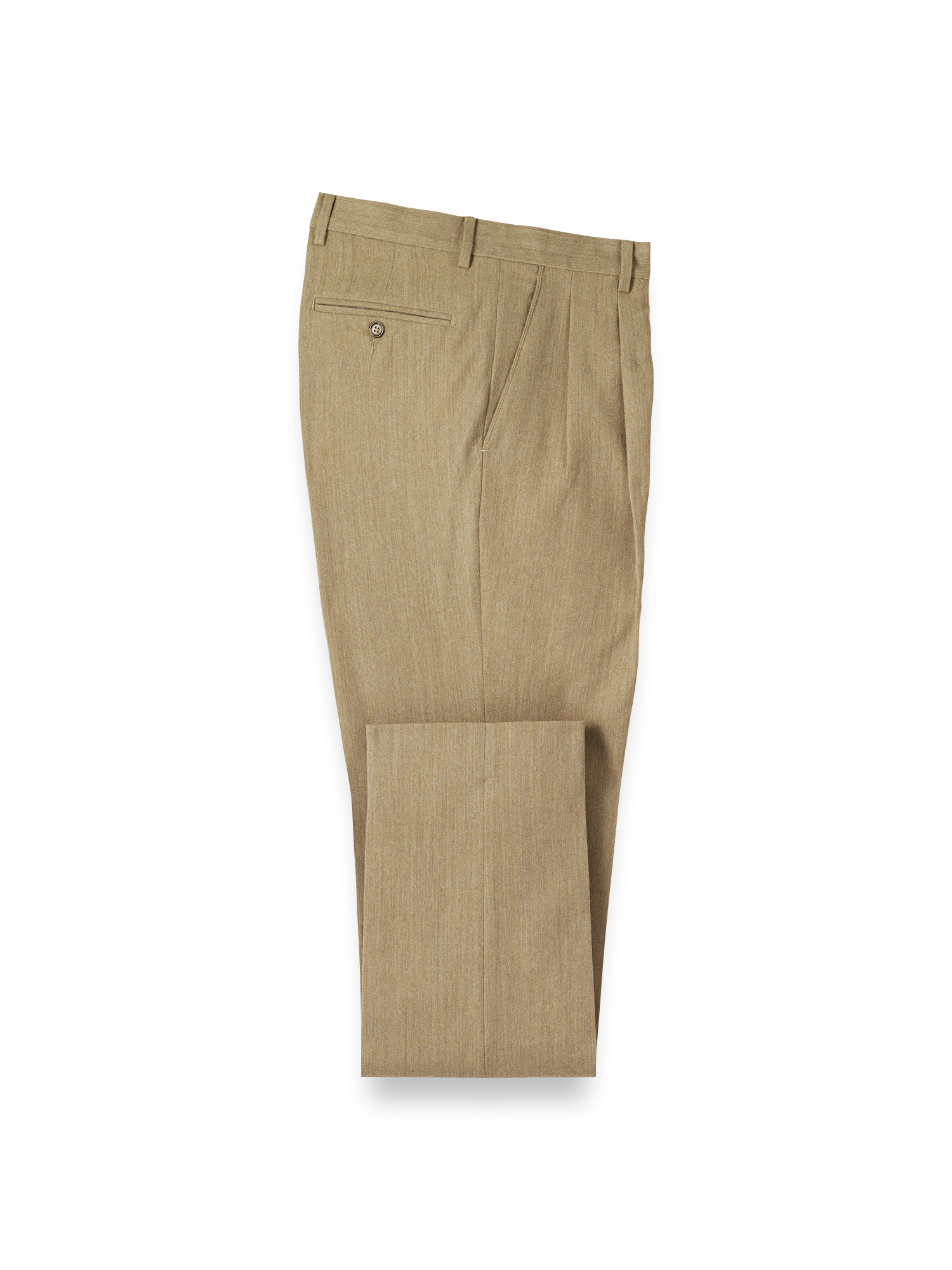 Product Image of Wool Flannel Pants-Camel#model_pleated front