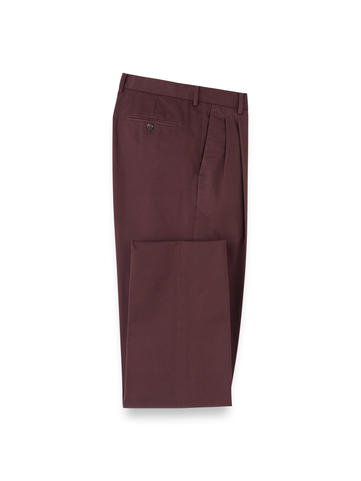 Product Image of Non-iron Cotton Stretch Twill Pant-Wine#model_pleated front