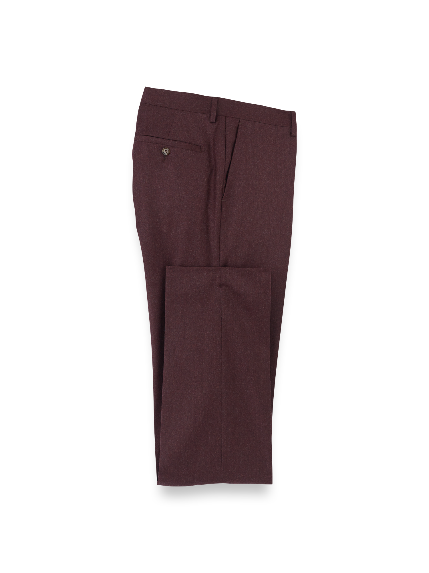 Product Image of Wool Flannel Pants-Burgundy#model_flat front
