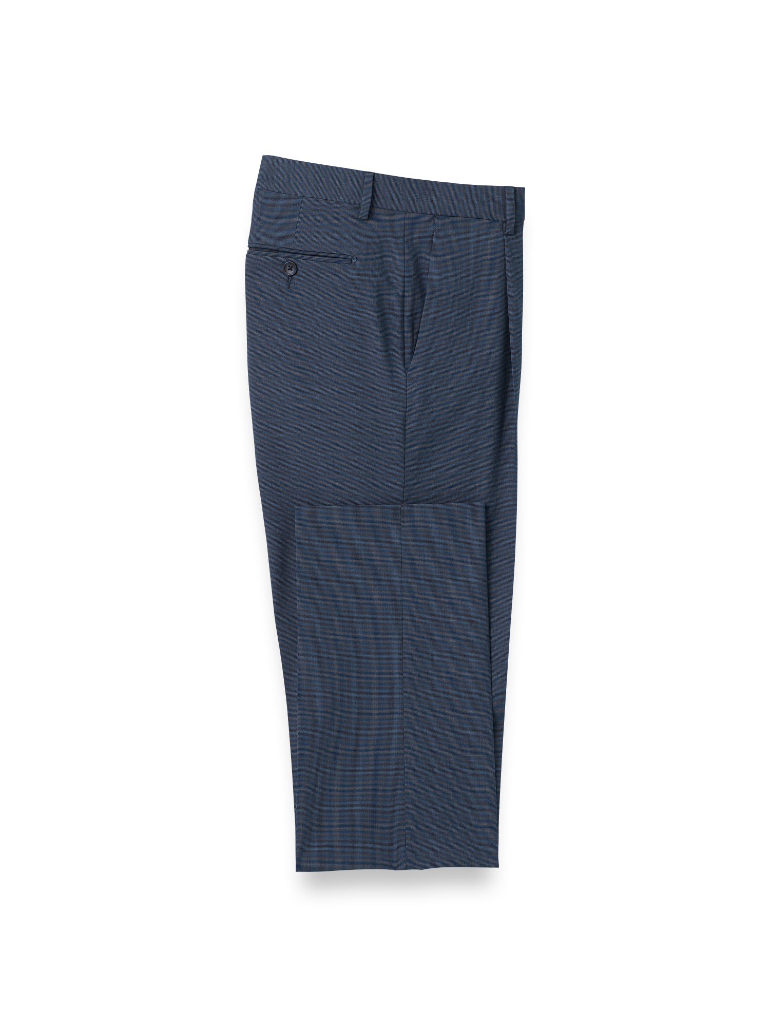 Product Image of Microfiber Check Single Pleat Pants-Navy