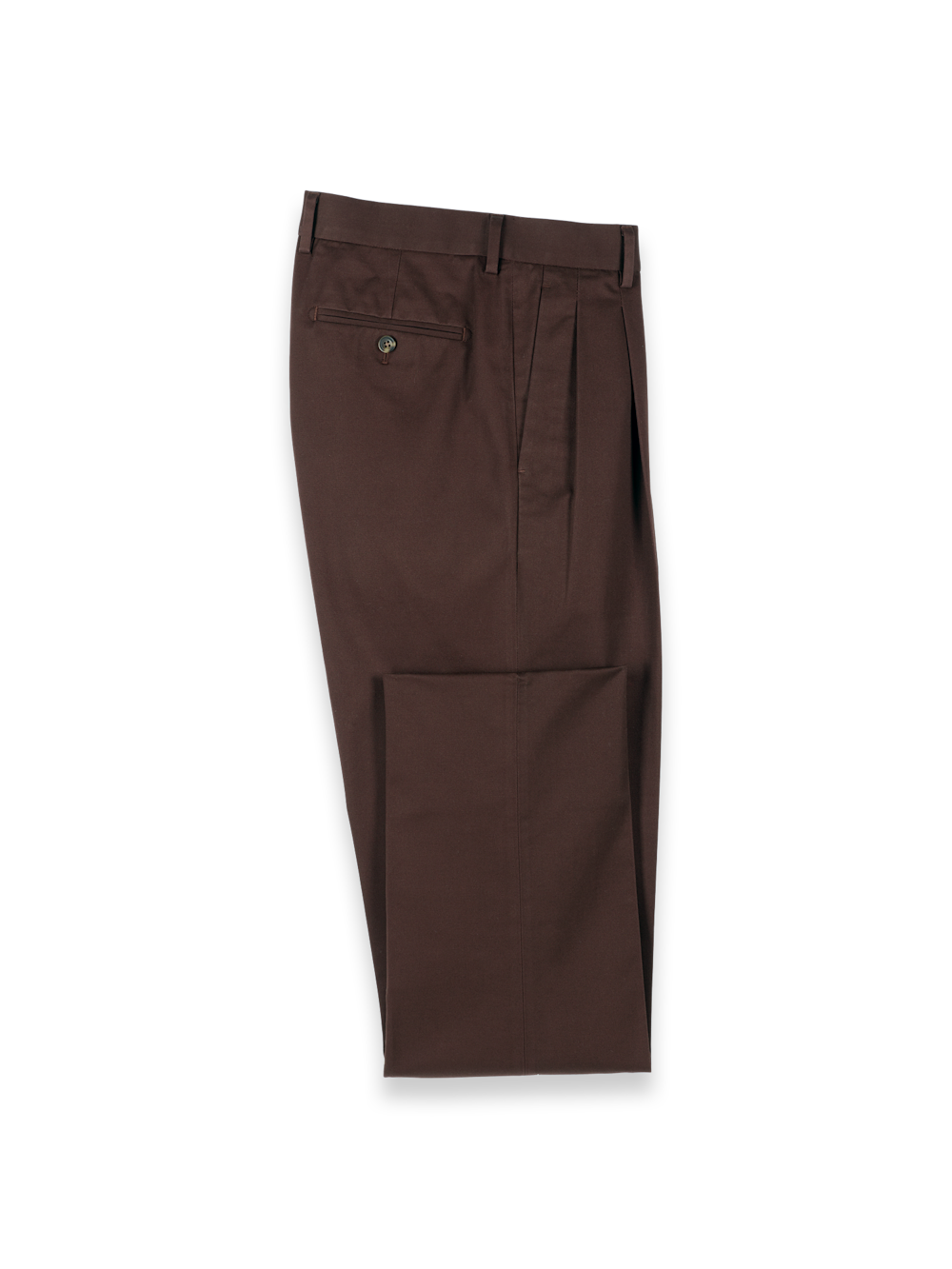 Product Image of Non-iron Cotton Stretch Twill Pants-Dark Brown#model_pleated front