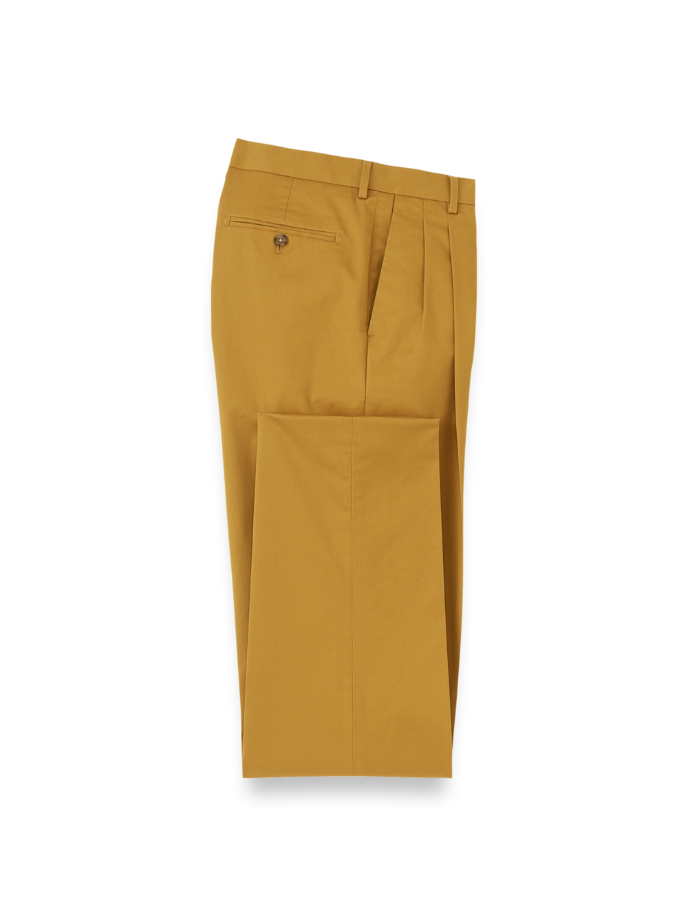Product Image of Non-iron Cotton Stretch Twill Pants-Dark Gold#model_pleated front