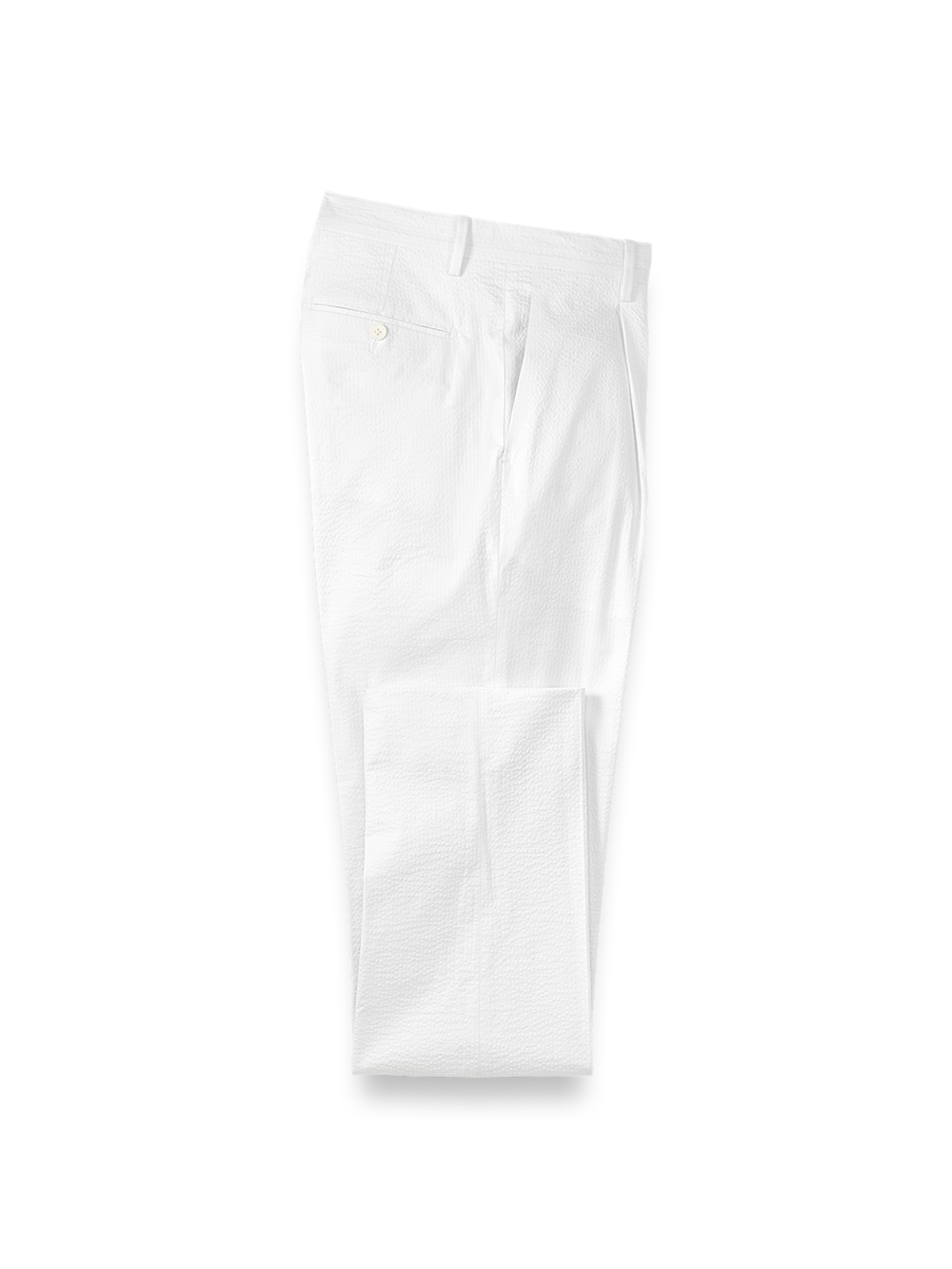 Product Image of Cotton Seersucker Single Pleated Pants-White