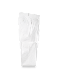 Cotton Seersucker Single Pleated Pants - White