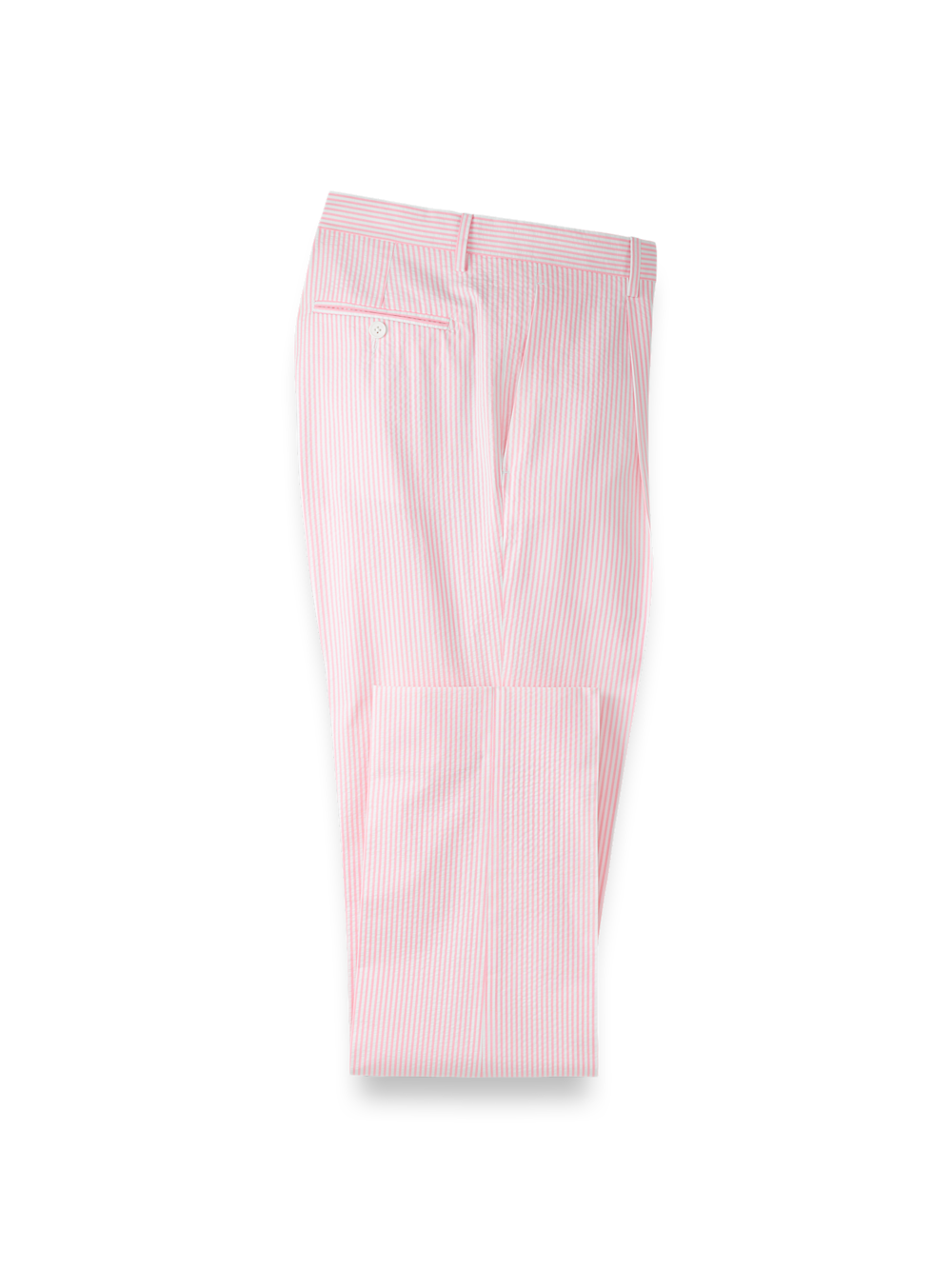 Product Image of Cotton Seersucker Single Pleated Pants-Pink/White
