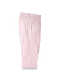 Cotton Seersucker Single Pleated Pants - Pink/white