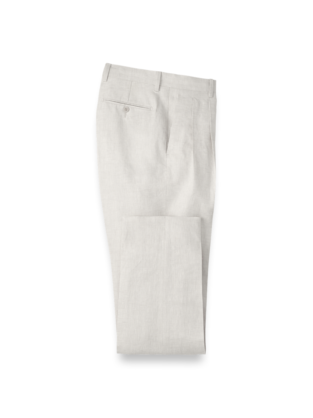 Product Image of Linen Chambray Twill Pants-Ivory#model_pleated front