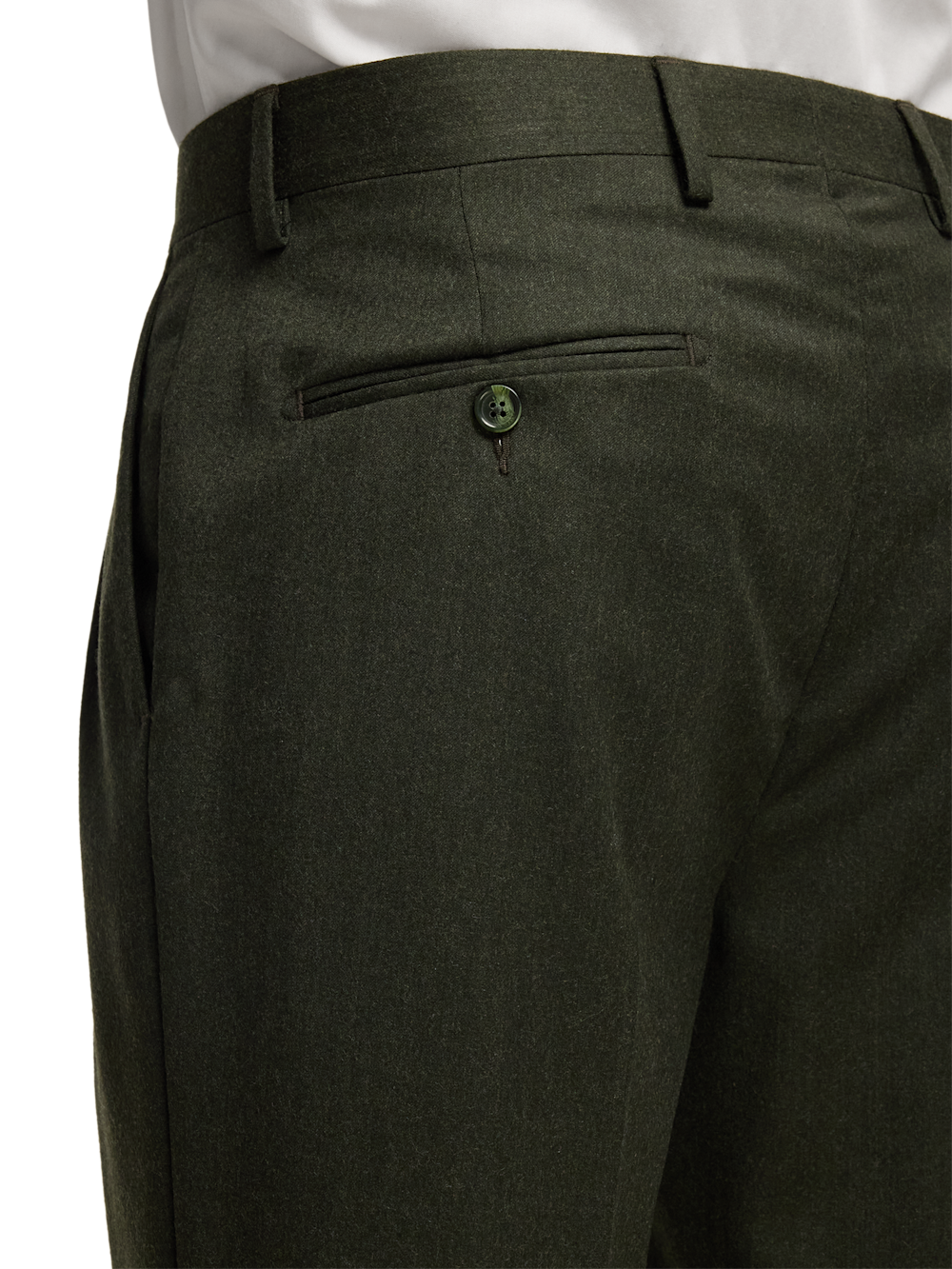 Alternate Image of Wool Flannel Solid Pants-3#model_pleated front