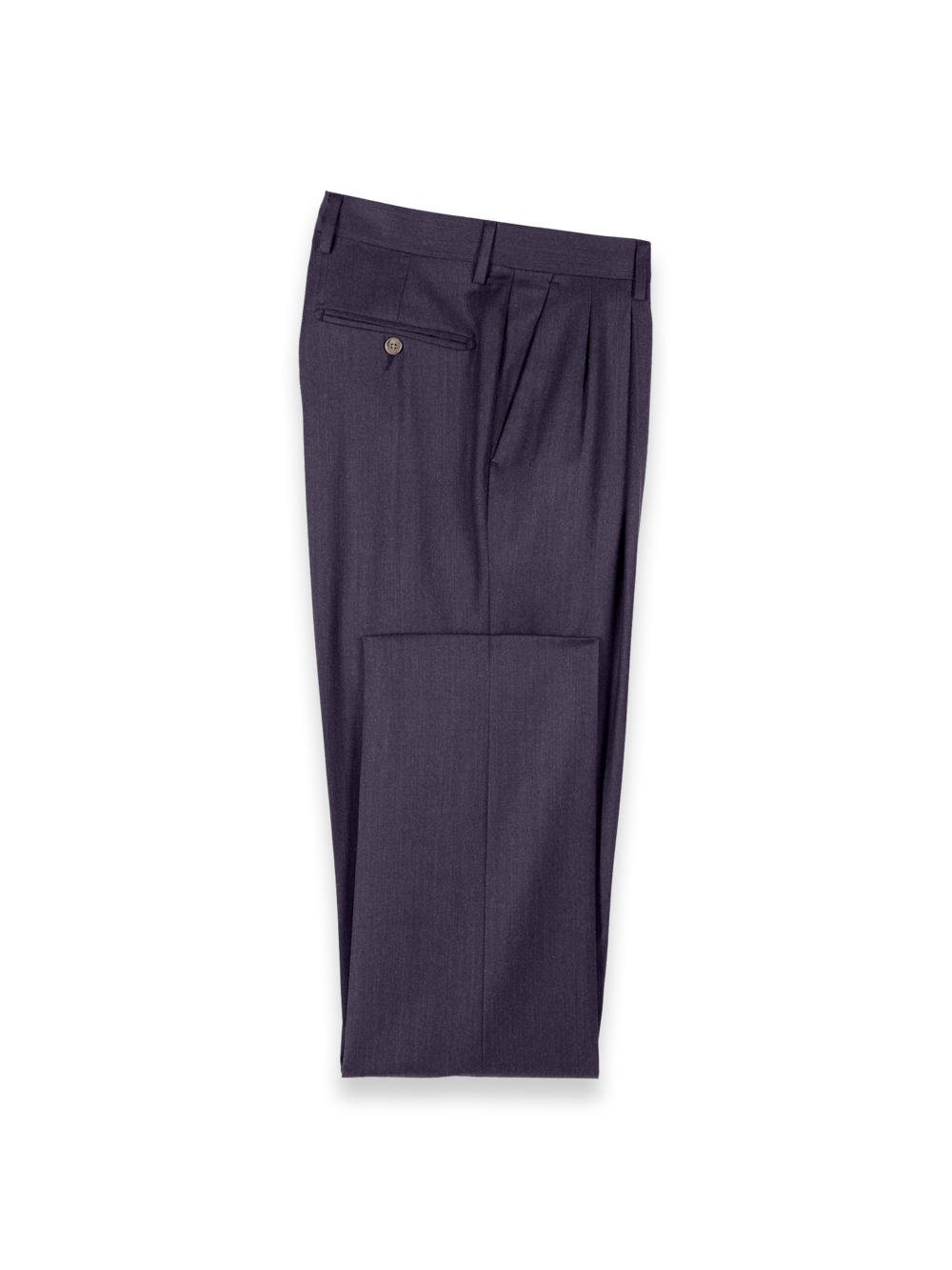 Product Image of Wool Flannel Solid Pants-Purple#model_pleated front