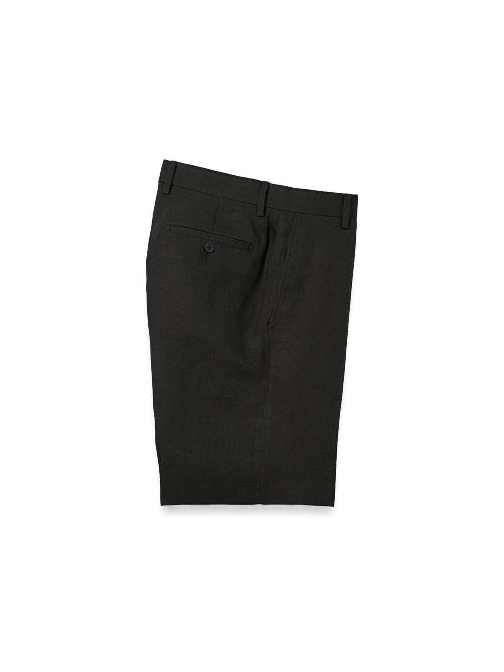 Product Image of Linen Chambray Twill Flat Front Shorts-Black