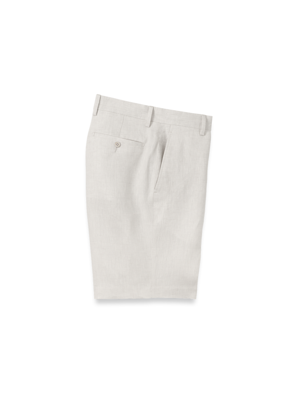 Product Image of Linen Chambray Twill Flat Front Shorts-Ivory