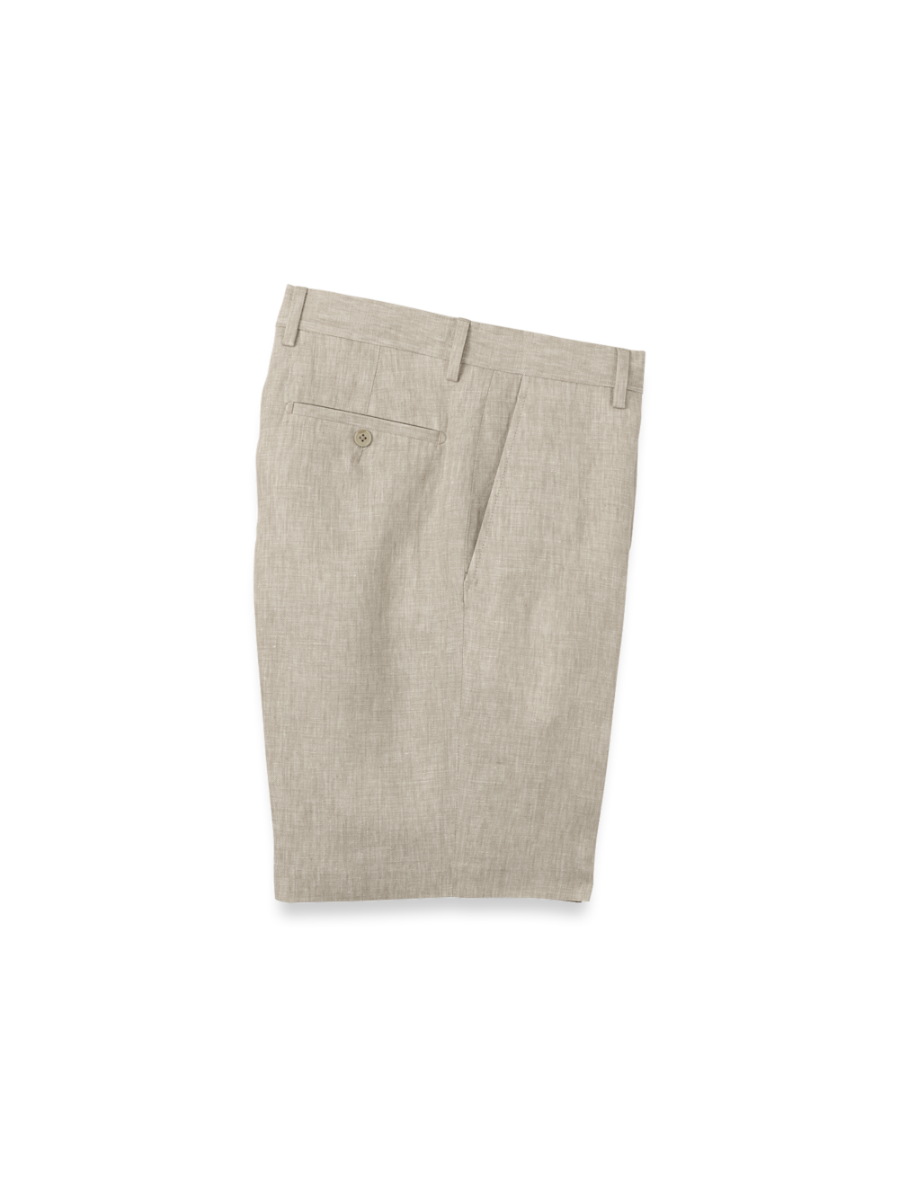 Product Image of Linen Chambray Twill Flat Front Shorts-Khaki
