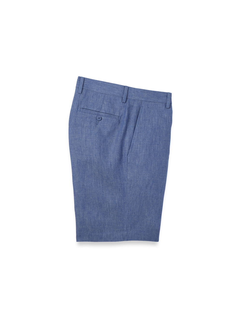 Product Image of Linen Chambray Twill Flat Front Shorts-Blue