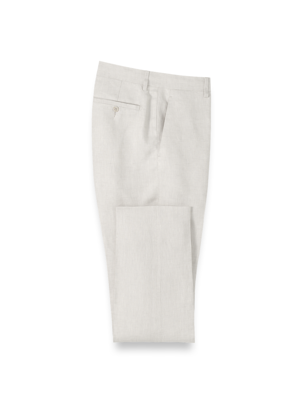 Product Image of Linen Chambray Twill Pants-Ivory#model_flat front