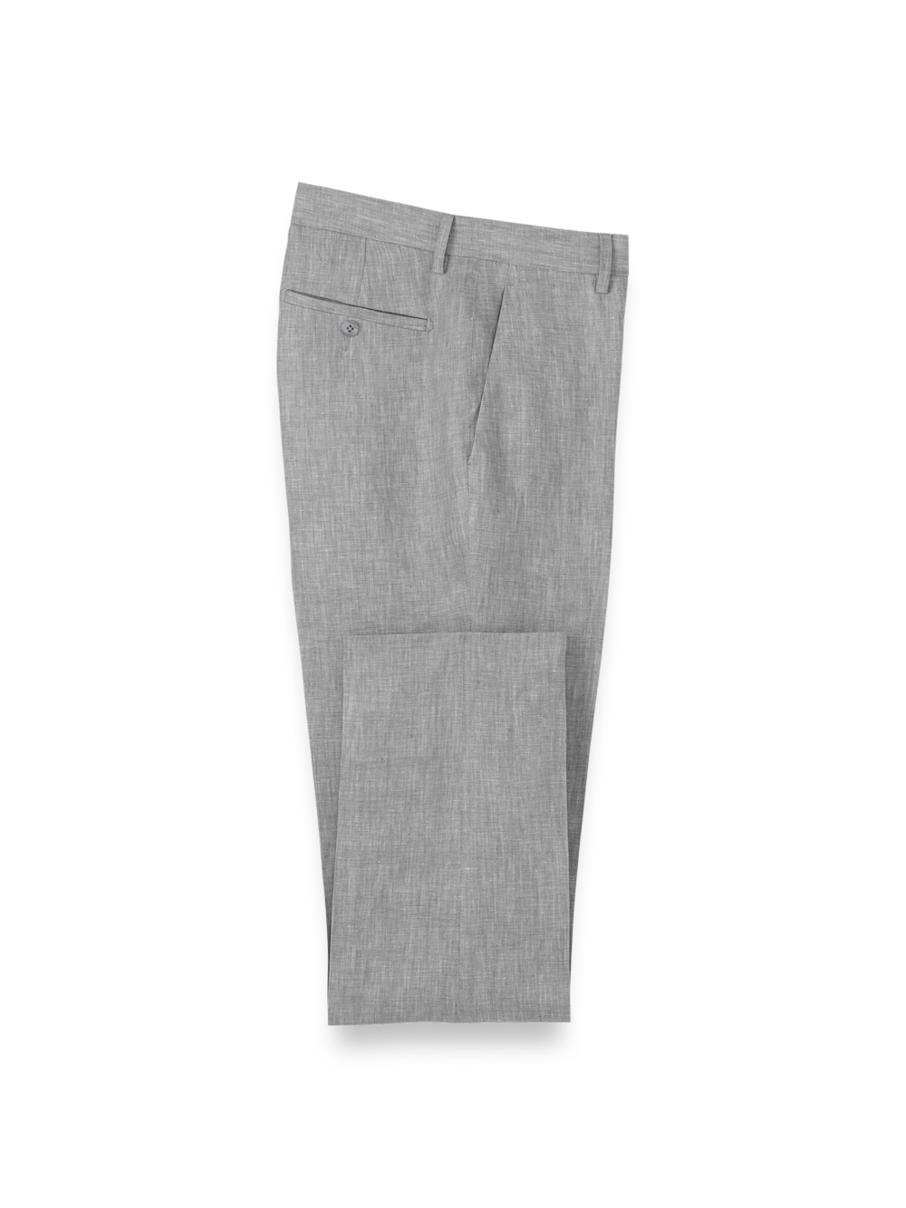 Product Image of Linen Chambray Twill Pants-Grey#model_flat front