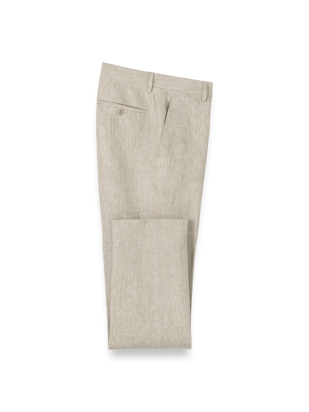 Product Image of Linen Chambray Twill Pants-Khaki#model_flat front