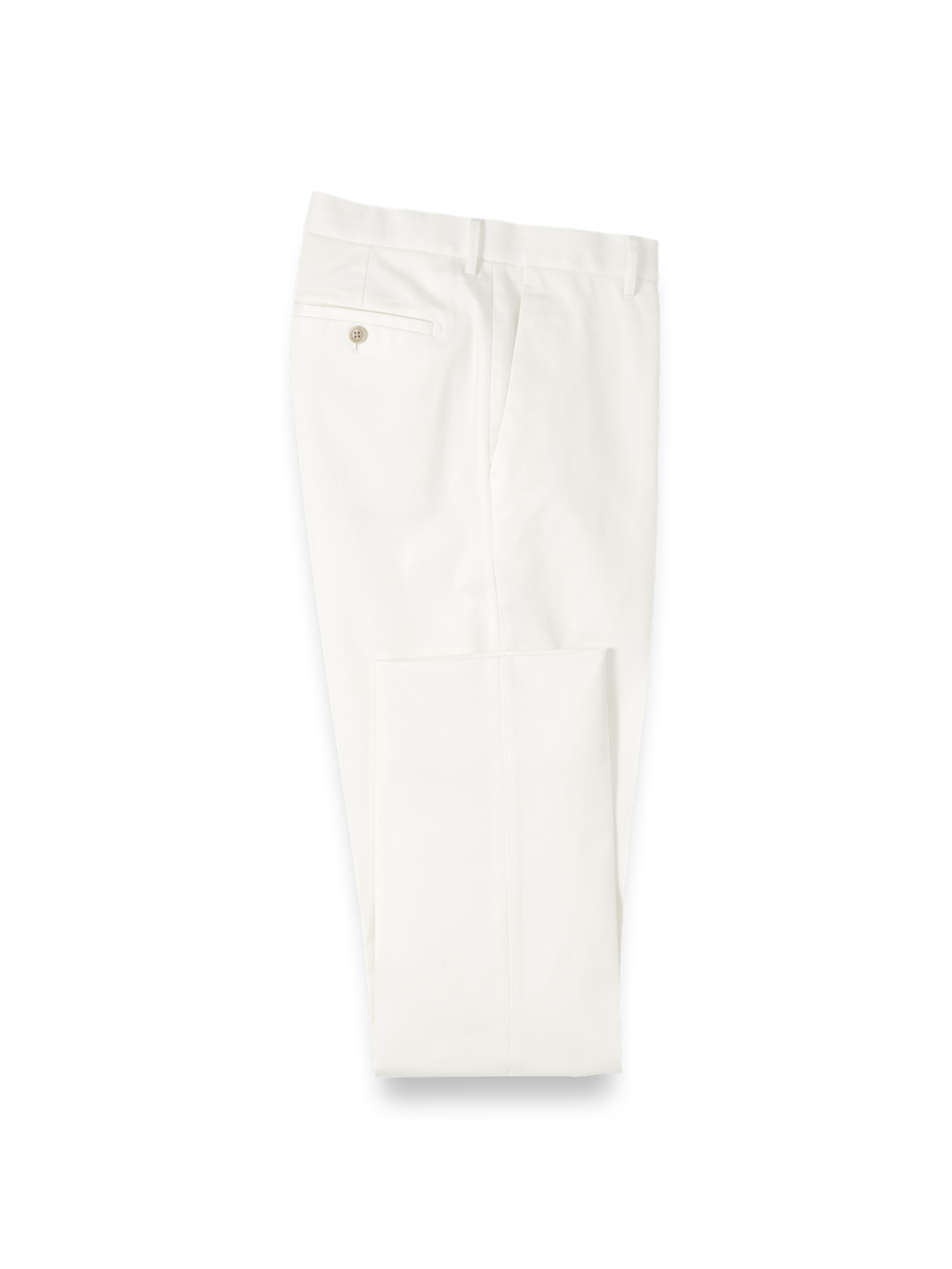 Product Image of Non-iron Cotton Stretch Twill Pants-Ivory#model_flat front