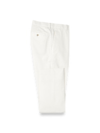Non-Iron Cotton Stretch Twill Pants - Ivory