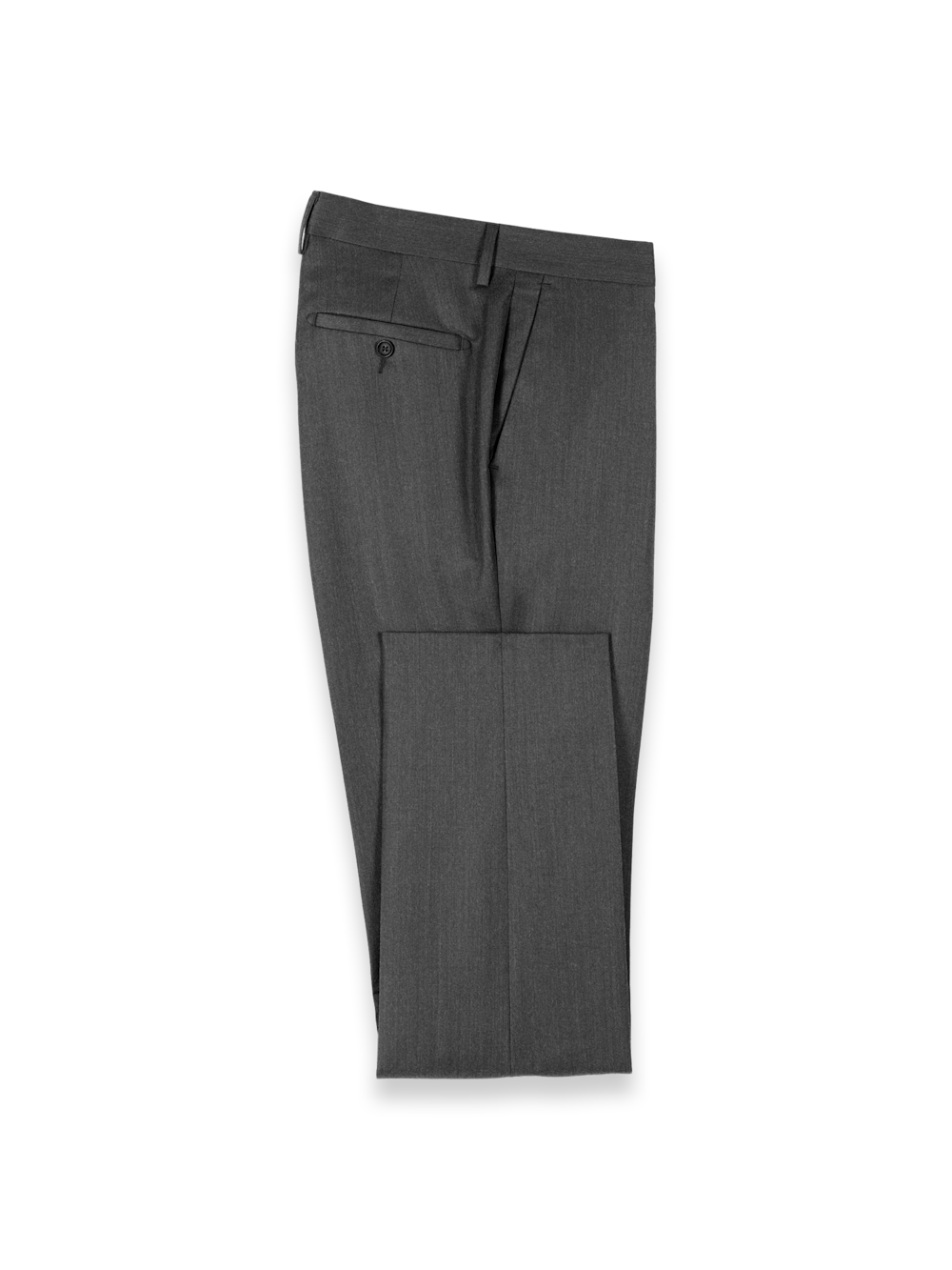 Product Image of Wool Flannel Solid Pants-Charcoal#model_flat front