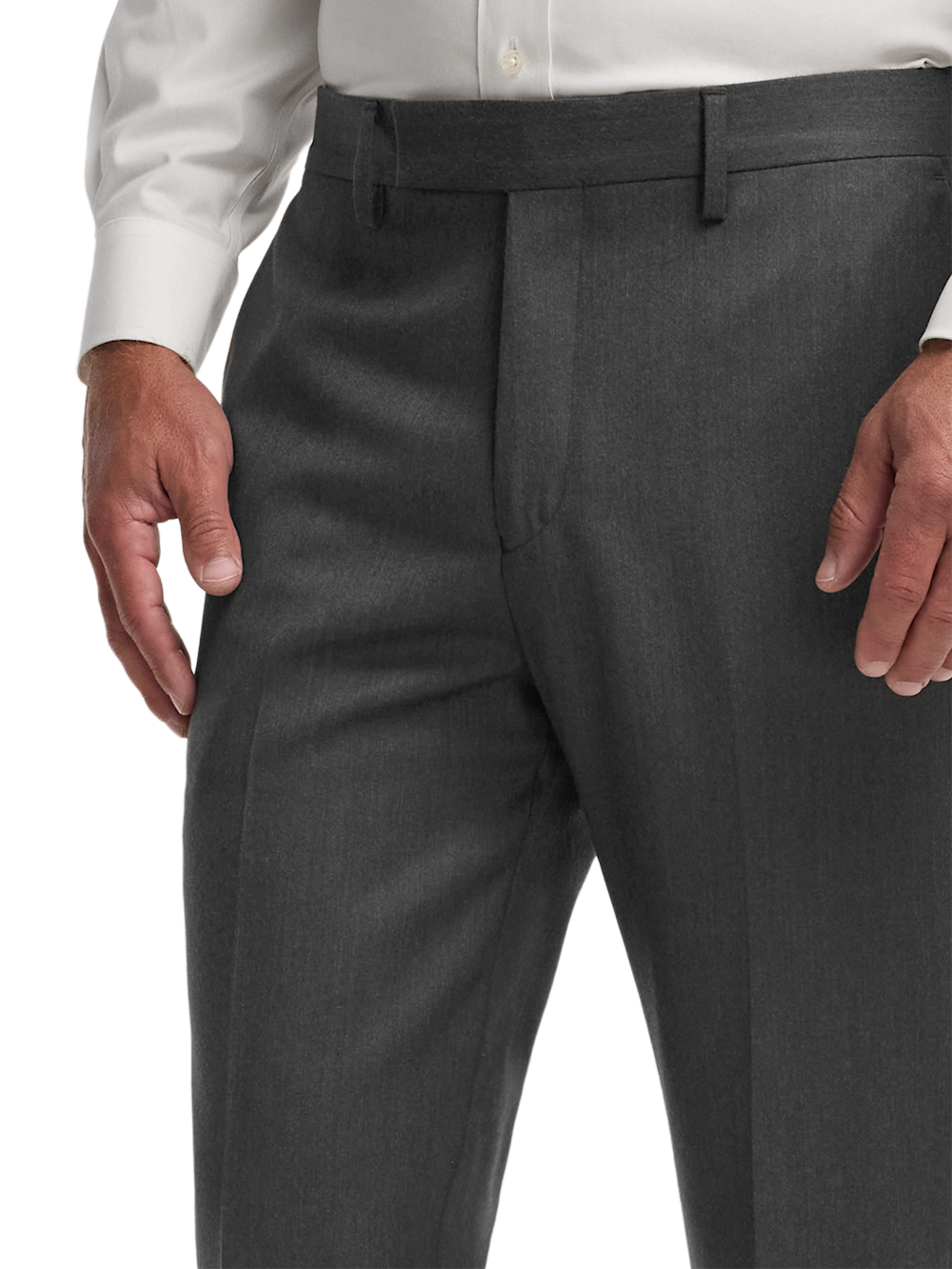 Alternate Image of Wool Flannel Solid Pants-2#model_flat front