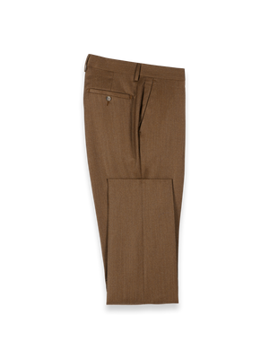 Wool Flannel Solid Pants - Brown