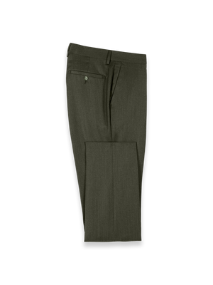 Wool Flannel Solid Pants - Dark Green