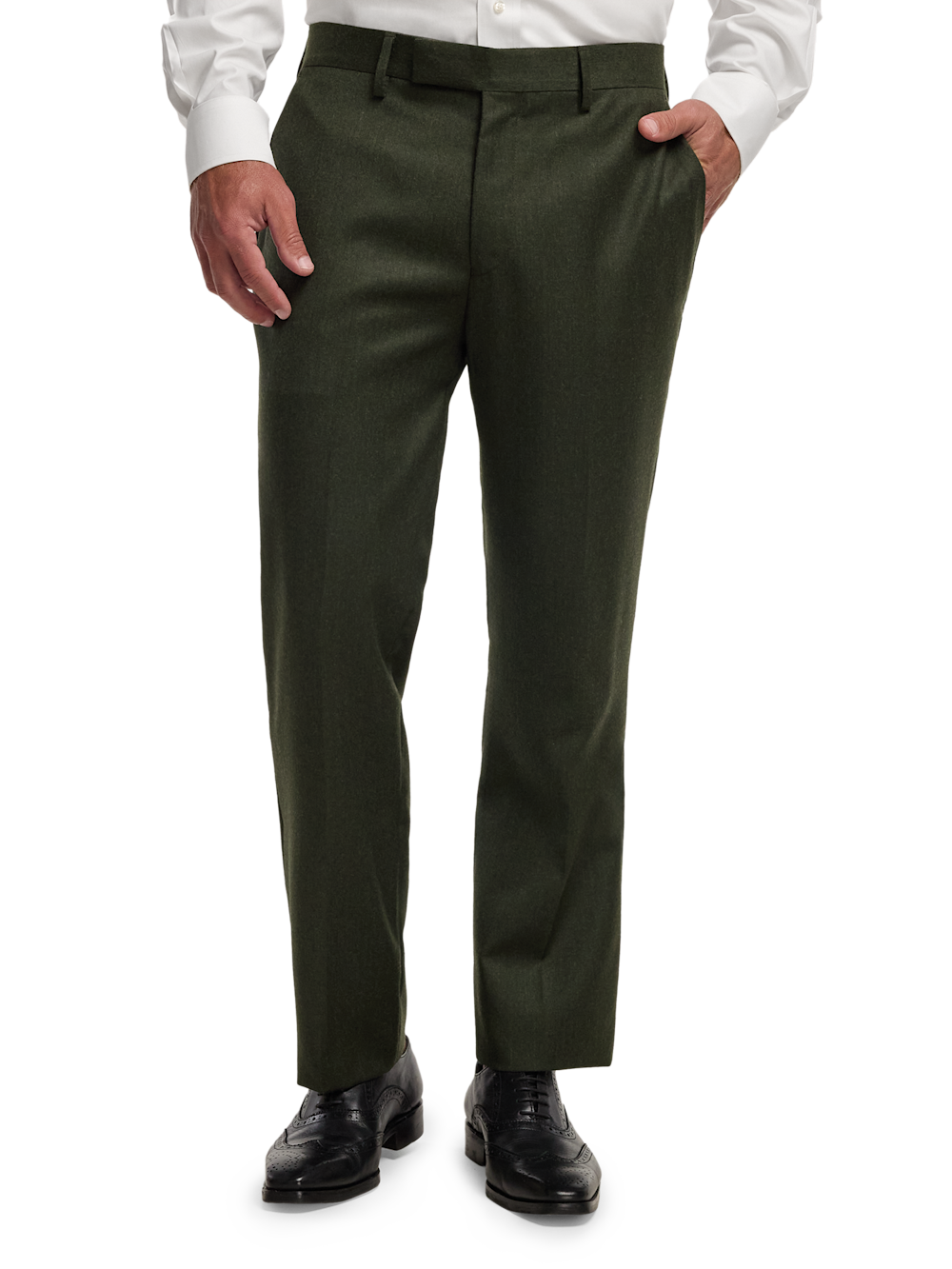 Alternate Image of Wool Flannel Solid Pants-1#model_flat front